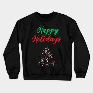 Happy Holidays, Xmas, Christmas Tree Design Crewneck Sweatshirt